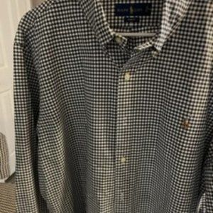 Polo Ralph Lauren- Men's Black and White Long Sleeve shirt- XXL